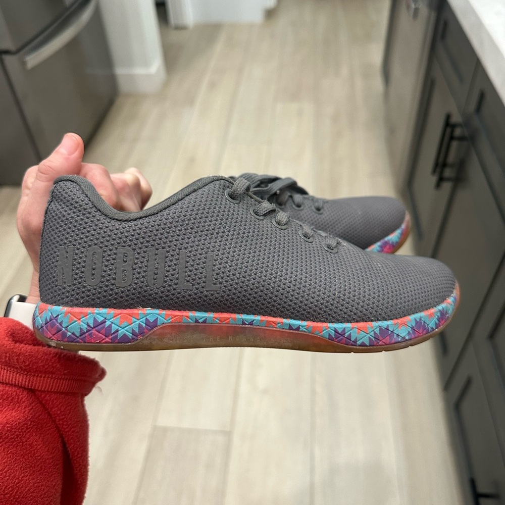 NOBULL Gray Athletic Shoes with Colorful Sole